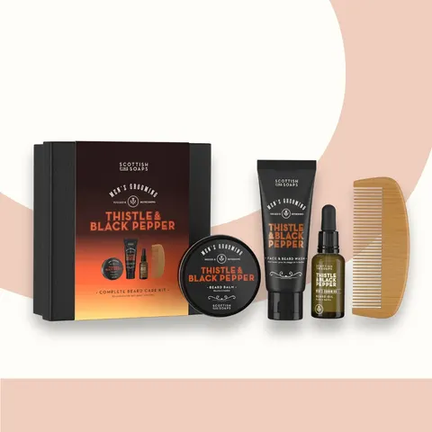 Scottish Fine Soaps Thistle & Black Pepper Complete Beard Care Kit – image 1