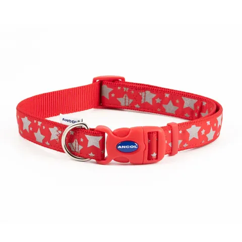 Ancol Stars Adj Refl Coll Red S 5-9 – image 1