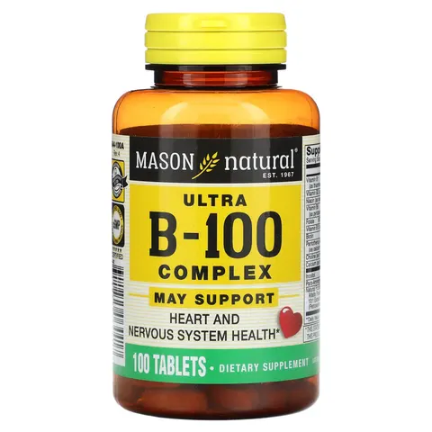 Mason Natural, Ultra B-100 Complex, 100 Tablets – image 1
