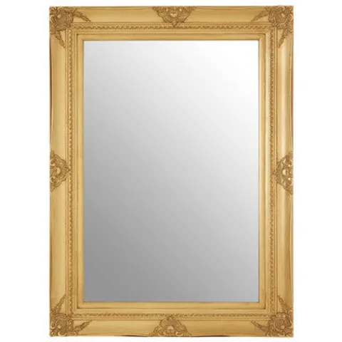 Baroque Rectangular Gold Finish Wall Mirror | Brussels – image 1