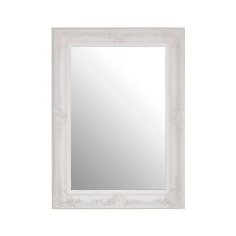 Baroque Rectangular Antique White Wall Mirror | Brussels – image 1