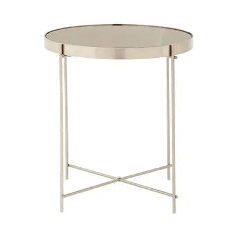 Allure Grey Mirror Low Side Table Silver – image 1