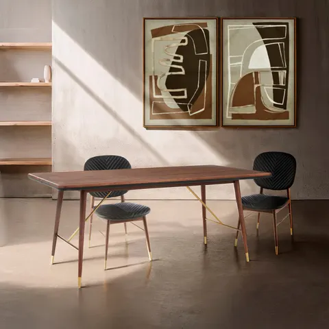 Kenso Walnut Wood Rectangular Dining Table – image 1