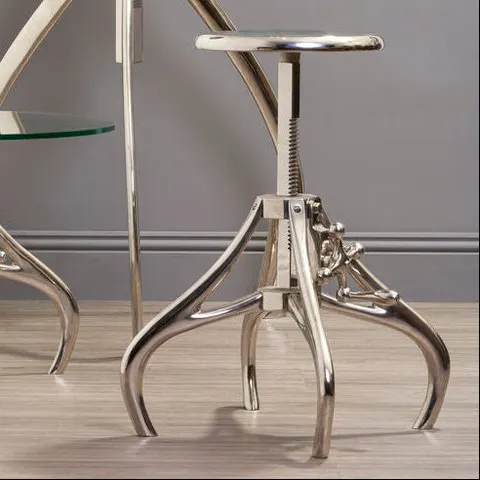 Maxi Silver Finish Adjustable Stool – image 1