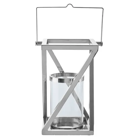 Small Silver Criss Cross Lantern | Cruzar – image 1