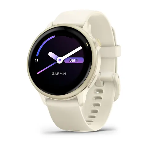 Garmin SMARTWATCH VIVOACTIVE 6, Display da 1,2 ", Touchscreen, 8 GB, Bluetooth, Modulo GPS integrato, Waterproof, Oro / Avorio – immagine 1