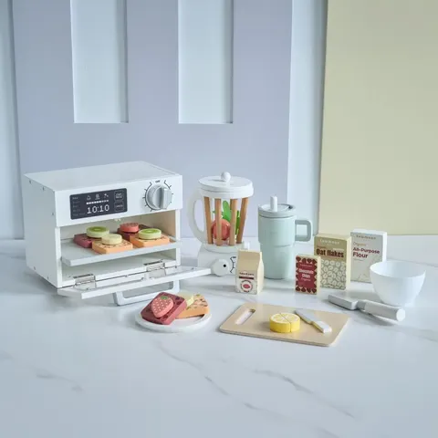 Teamson Set de Postres Saludables de Madera 27 Piezas, 18cm, Blanco – imagen 1