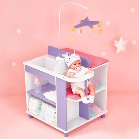 Teamson Cambiador con almacenamiento, Blanco, 98cm – imagen 1