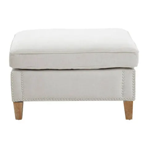 Sutton Grey Fabric Footstool – image 1