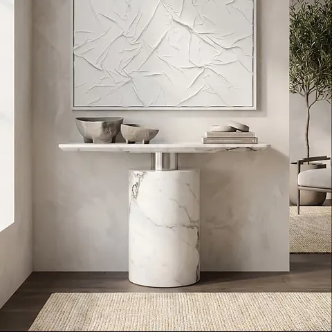 Sesto White Marble Console Table – image 1