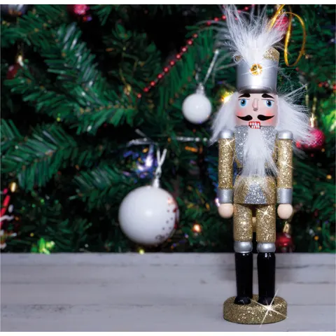 St Helens Nutcracker GOLD & SILVER WITH HAT – image 1