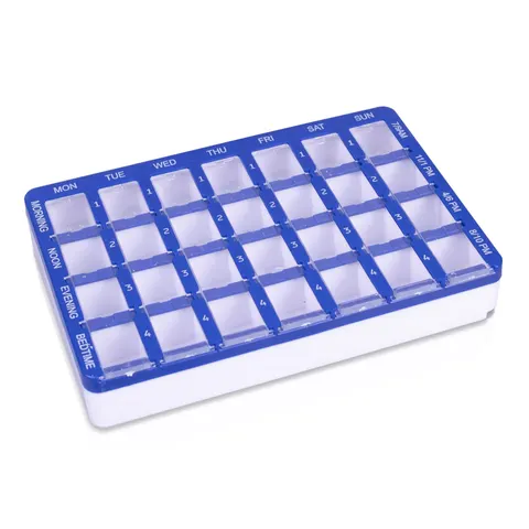7 Day Weekly 4 Section 28 Compartment Pill Tablet Dispenser Box – image 1