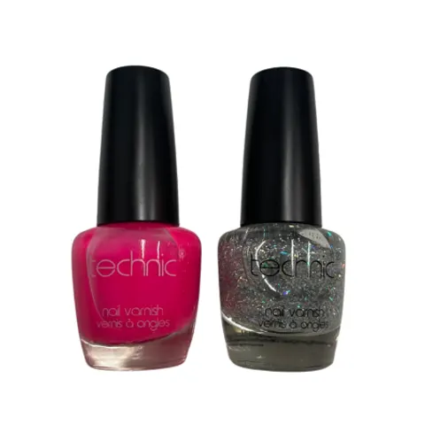 Smalto per unghie Technic 2x12 ml - Rosa e glitter – immagine 1