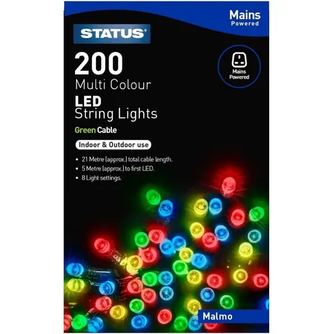 STATUS Malmo 200 LED String Lights - Multicoloured. 21m – image 1
