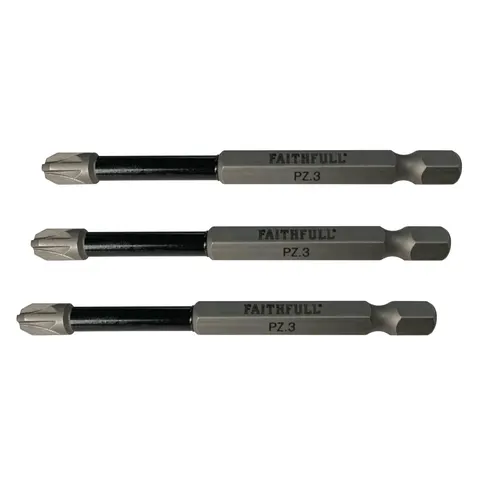 Faithfull Pozidriv Impact Screwdriver Bits – FAISBPZ375IM – image 1