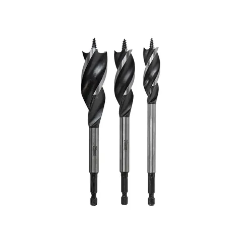 Faithfull 3 Piece Tri-Point Speed Auger Drill Bit Set – image 1