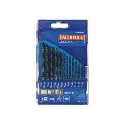 Faithfull 13 Piece HSS Drill Bit Set Imperial – image 1
