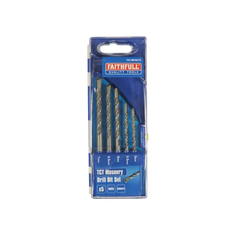 Faithfull 5 Piece Masonry Drill Bit Set – image 1