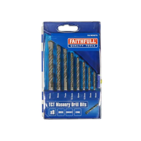 Faithfull 8 Piece Masonry Drill Bit Set – image 1