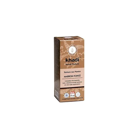 100g khadi Pflanzenhaarfarbe Dunkelbraun – Bild 1
