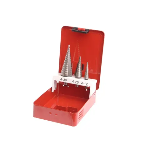 Faithfull 3 Piece HSS Step Drill Bit Set – image 1