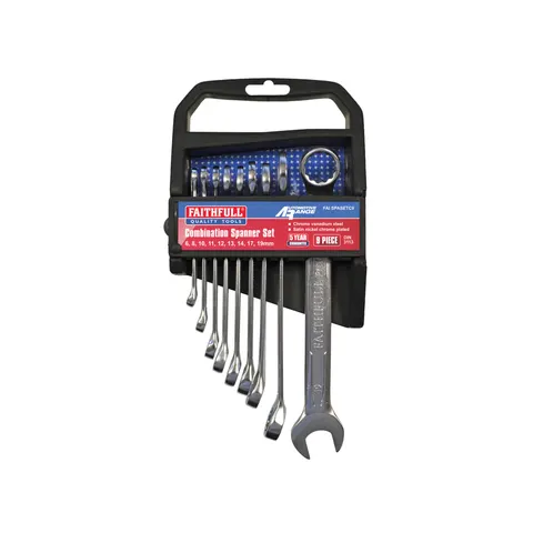 Faithfull 9 Piece Combination Spanner Set – image 1