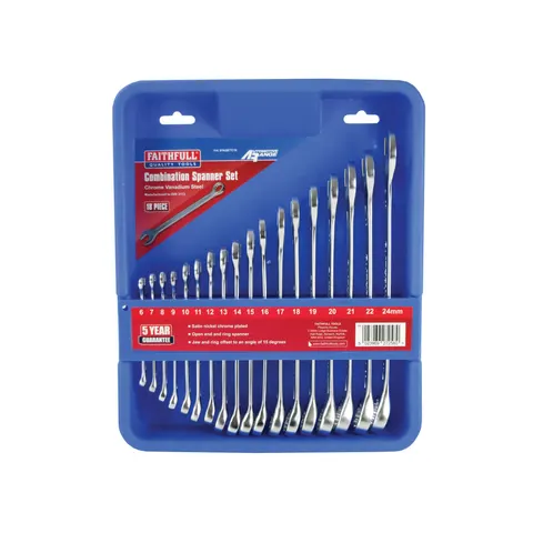 Faithfull 18 Piece Combination Spanner Set Metric – image 1