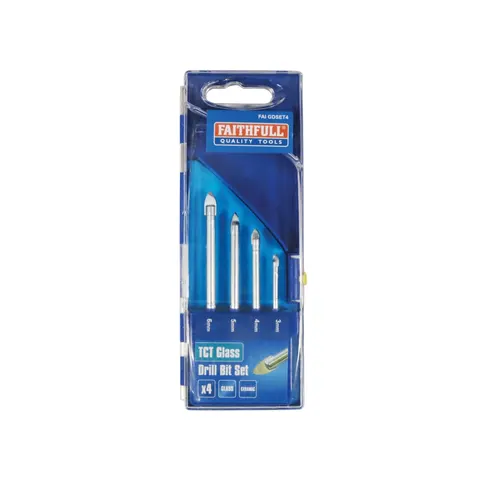 Faithfull 4 Piece Tile and Glass Drill Bit Set – image 1