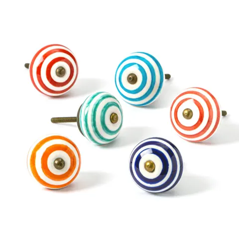 Nicola Spring Round Ceramic Cabinet Knobs - 6 Colours - Pack of 6 – image 1