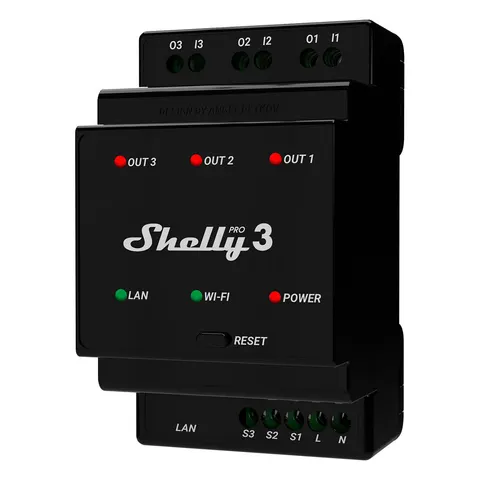 SHELLY PRO 3 - Shelly Pro 3, three-phase, 3-channel relay – image 1