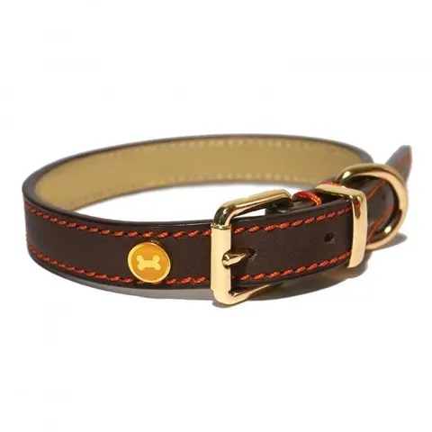 Lux Leather Brown Collar 10-14" x 1/2" – image 1