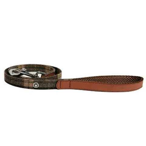 Tweed Check Leather Lead 40" x 3/4" – image 1