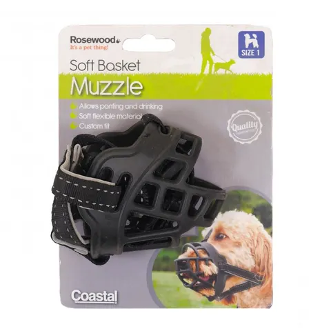 Rosewood Training Softbasket Muzzle Black Size 4 – image 1