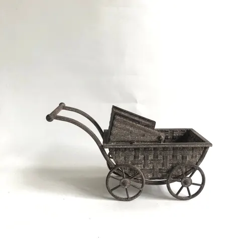 31CM Metal Planter With Wheels – image 1