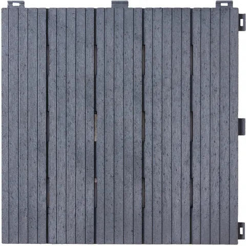 NICOMAN 30cm L x 30cm W Composite Interlocking Deck Tile Light Grey Tile – image 1