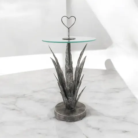 79CM METAL TABLE leaf design – image 1
