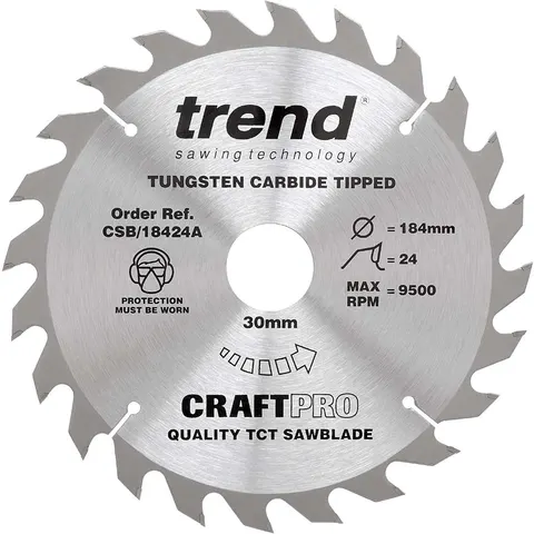 Trend CRAFTPRO Wood Cutting Saw Blade – CSB18424A – image 1