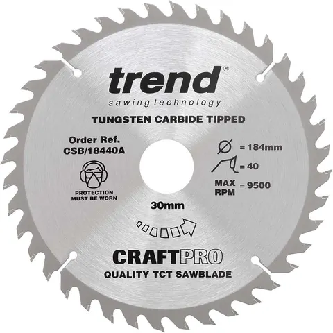 Trend CRAFTPRO Wood Cutting Saw Blade – CSB18440A – image 1
