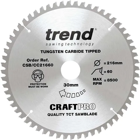 Trend CRAFTPRO Wood Cutting Mitre Saw Blade – CSBCC21660 – image 1