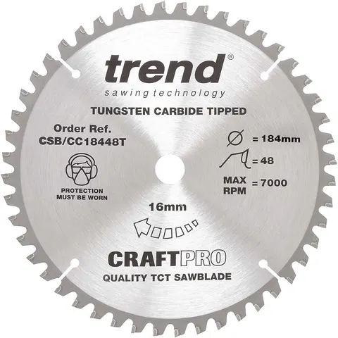 Trend Craft Anti Kickback Thin Kerf Circular Saw Blade – CSBCC18448T – image 1