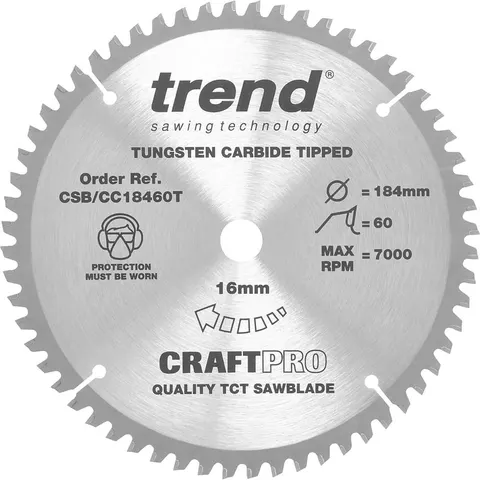 Trend Craft Anti Kickback Thin Kerf Circular Saw Blade – CSBCC18460T – image 1