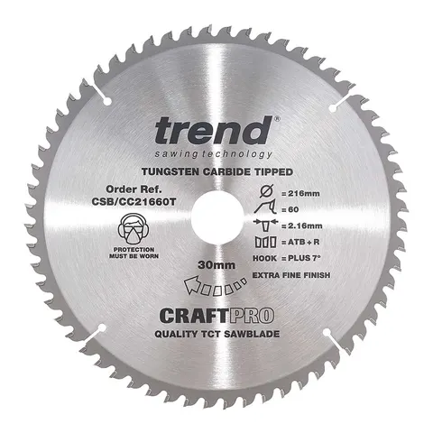 Trend Craft Anti Kickback Thin Kerf Circular Saw Blade – CSBCC21660T – image 1