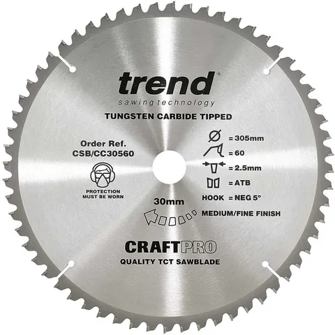 Trend Craft Anti Kickback Thin Kerf Circular Saw Blade – CSBCC30560T – image 1