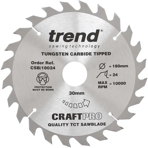 Trend CRAFTPRO Wood Cutting Saw Blade – CSB18024 – image 1