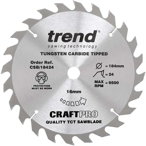 Trend CRAFTPRO Wood Cutting Saw Blade – CSB18424 – image 1