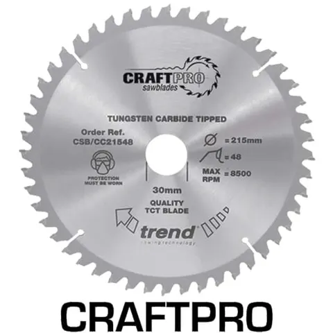 Trend CRAFTPRO Wood Cutting Mitre Saw Blade – CSBCC21548 – image 1