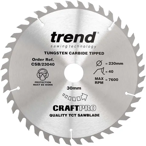 Trend CRAFTPRO Wood Cutting Saw Blade – CSB23040 – image 1
