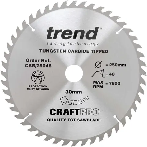 Trend CRAFTPRO Wood Cutting Saw Blade – CSB25048 – image 1