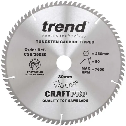 Trend CRAFTPRO Wood Cutting Saw Blade – CSB25080 – image 1