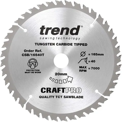 Trend CRAFTPRO Wood Cutting Cordless Saw Blade – Silver – image 1